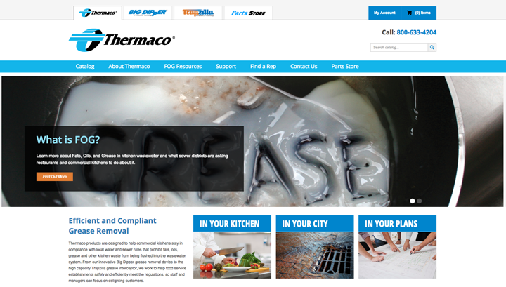 Image of New Thermaco Homepage